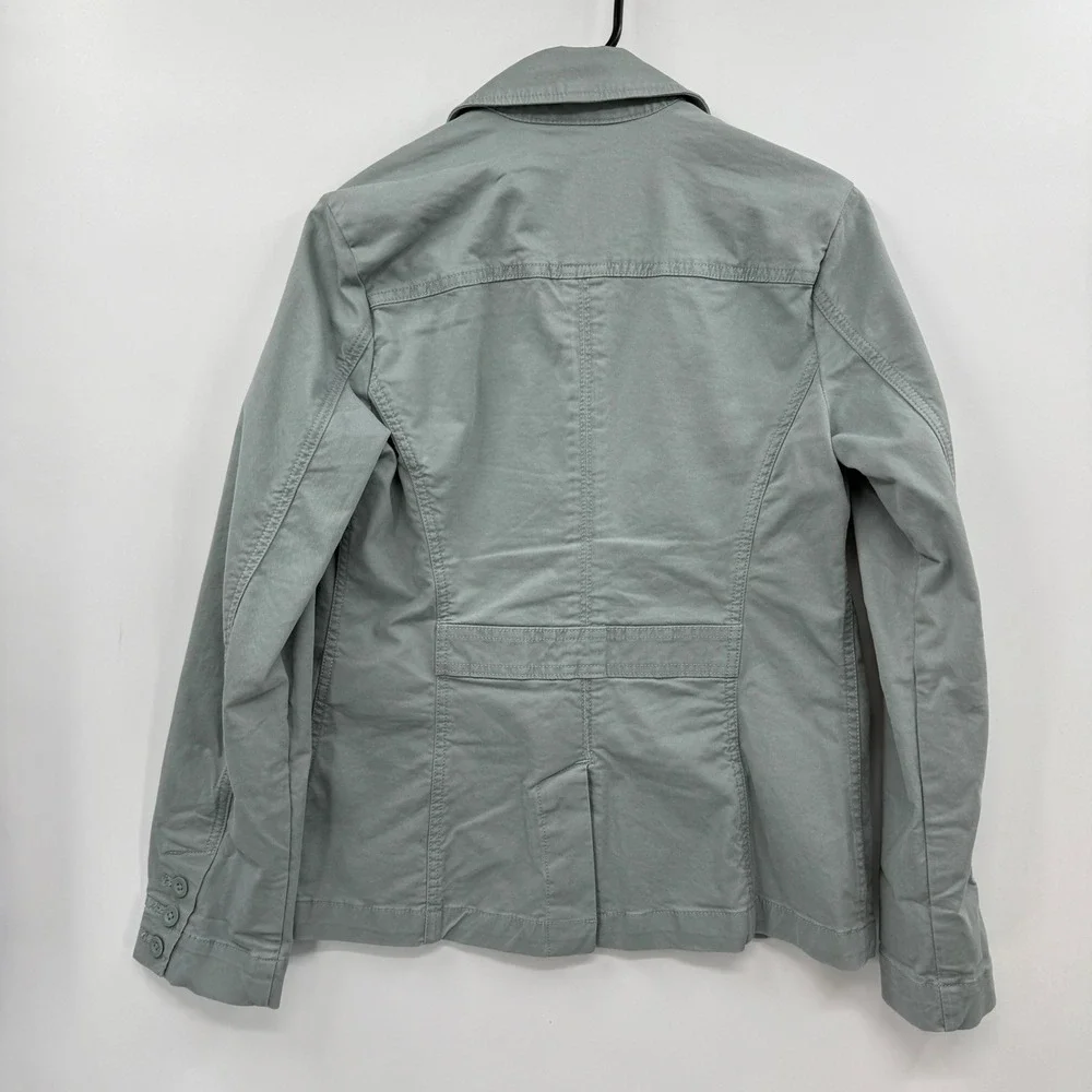 Eddie Bauer Womens Jacket Blazer Legendwash Stretch‎ Light Green Size 4